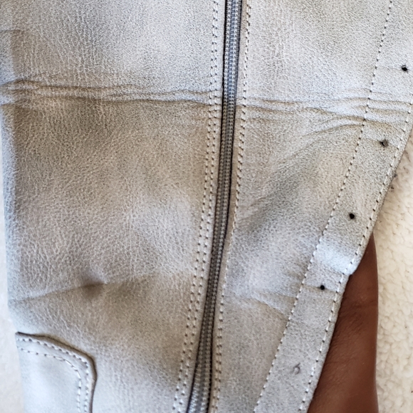 Yaoye Women's Sz 43 - Grey/Brown leather calf boots NIP - #41-T💛 - Picture 9 of 11